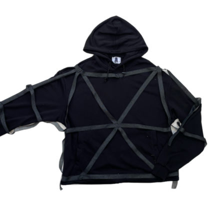 Black baggy harness hoodie