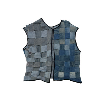 Denim patchwork vest