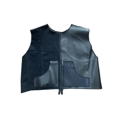 Black oversized short vest